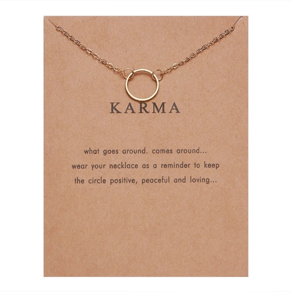 ‼️3/$30 Boho Karma Circle Gold Wish Necklace